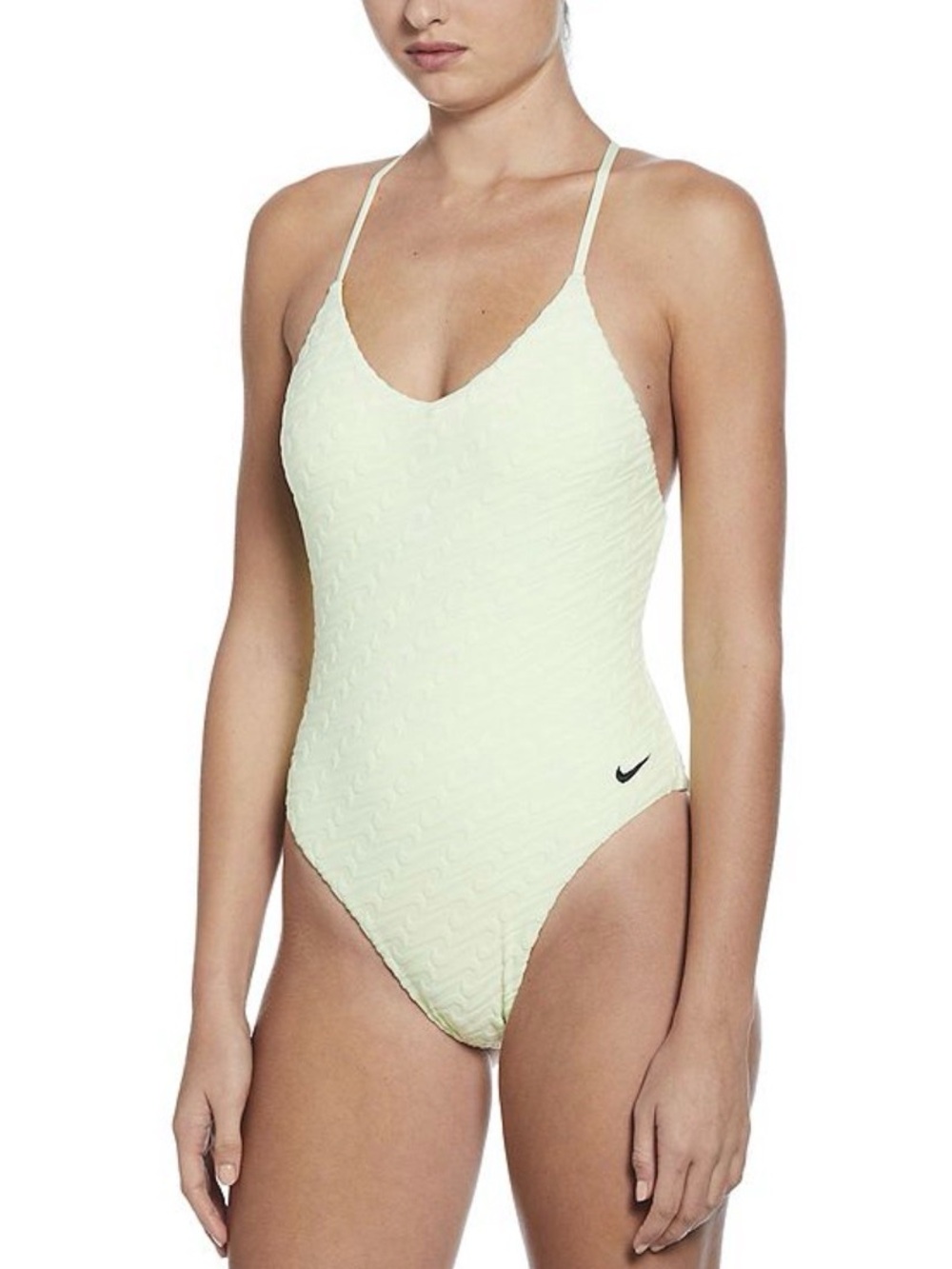 Nike Racerback Terry One Piece Swimsuit Color Barely Volt